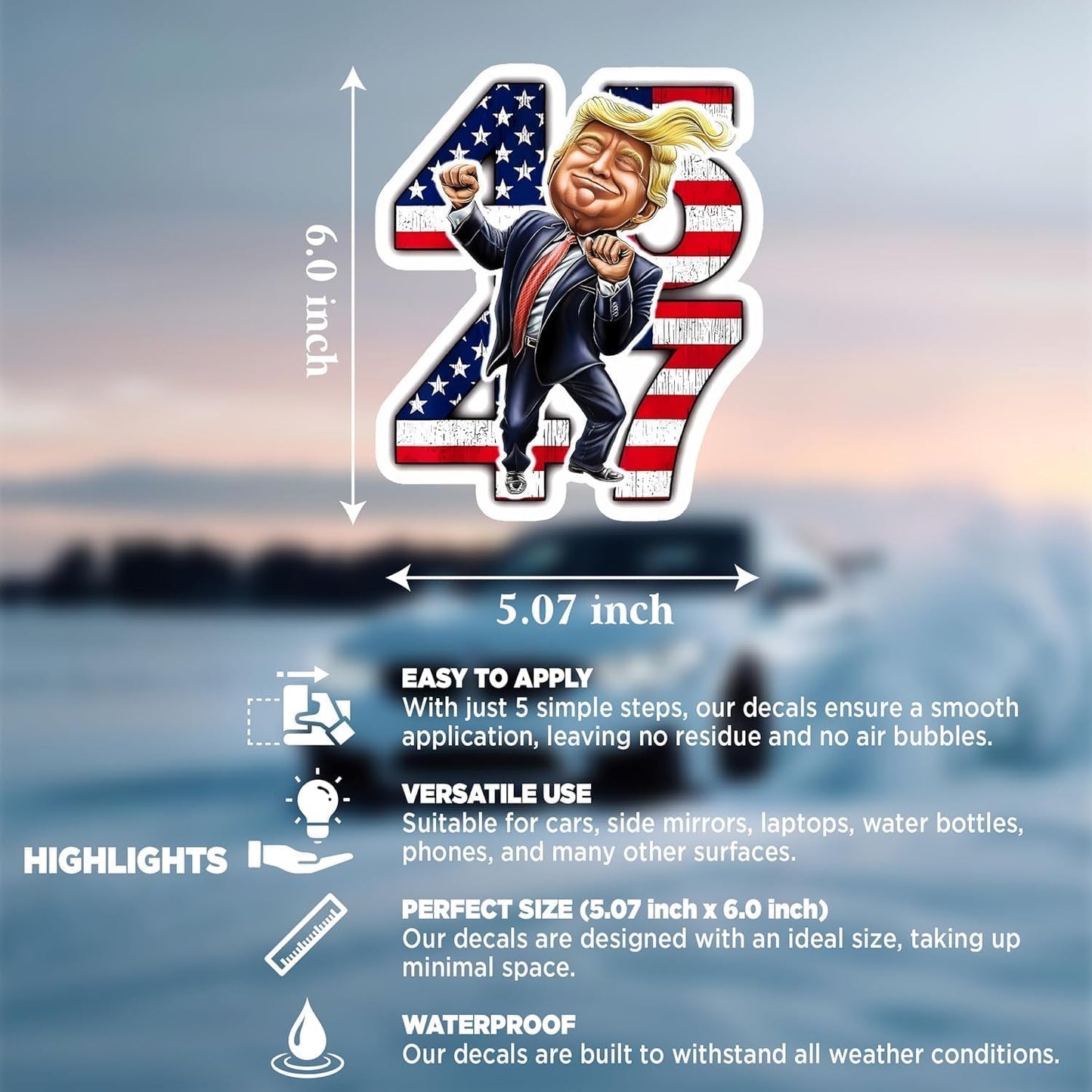Trump 45/47 Patriotic Vinyl Sticker